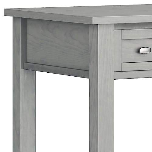 SIMPLIHOME Warm Shaker SOLID WOOD Transitional 48 Inch Wide Desk in Fog Grey, for The Office Desk, Writing Table, Workstation and Study Table SIMPLIHOME