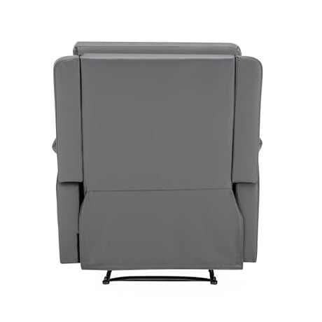 MINCETA Recliner Chairs,Modern 5" Wall Hugger Nursery Recliner with Overstuffed Arm and Back for Living Room,PU Leather in Gray MINCETA