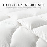 WhatsBedding Feather Down Fiber Comforter King Size,Duvet Insert King Filled with Feather and Down Fiber, All Season White Luxury Bed Comforter,Ultra Soft 100% Cotton 106"x90" WhatsBedding