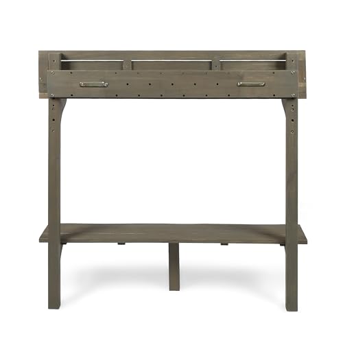 Christopher Knight Home Caribbean Outdoor Acacia Wood Balcony Bar Set, 3-Pcs Set, Grey Finish - WoodArtSupply