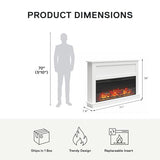 Andehomy 51" Farmhouse Electric Fireplace TV Stand with Mantel, 42" Insert Electric Fireplace Heater with Remote Control, Adjustable 3D Flame Effect, White Andehomy