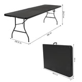 COSCO Fold-in-Half Banquet Table w/Handle, 8ft, Black Cosco