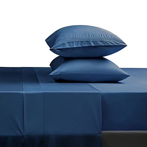 SONORO KATE Bed Sheet Set Super Soft Microfiber 1800 Thread Count Luxury Egyptian Sheets 16-Inch Deep Pocket Wrinkle and Hypoallergenic-4 Piece(Queen, Navy Blue) SONORO KATE