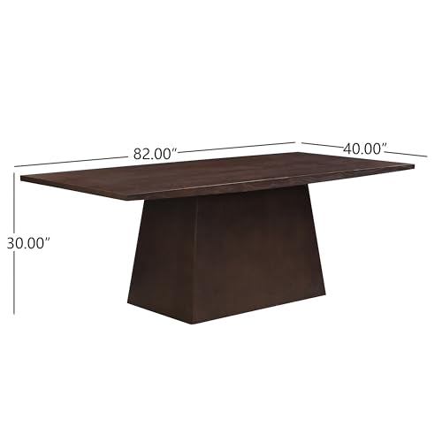 Christopher Knight Home Coadz 82 inch Wooden Dining Table, Modern Rectangular Kitchen Dinner Table for 6-8 People, Pedestal Wooden Dining Furniture for Kitchen Office Conference Room, Espresso Brown Christopher Knight Home