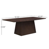 Christopher Knight Home Coadz 82 inch Wooden Dining Table, Modern Rectangular Kitchen Dinner Table for 6-8 People, Pedestal Wooden Dining Furniture for Kitchen Office Conference Room, Espresso Brown Christopher Knight Home