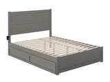 AFI NoHo Queen Platform Bed with Footboard & Twin XL Trundle in Grey AFI