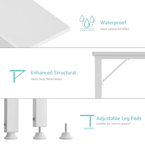 Lufeiya White L Shaped Computer Desk with Power Outlet Shelves, 40 Inch Small Corner Desk for Small Space Home Office, L-Shaped Desk PC Desks, White - WoodArtSupply