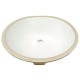 MSI 17 inch x 14 inch Oval Porcelain Ceramic Undermount Bathroom Vanity Vessel Sink, White MSI