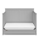 Graco Hadley 5-in-1 Convertible Crib with Drawer (Pebble Gray) – GREENGUARD Gold Certified, Crib with Drawer Combo, Full-Size Nursery Storage Drawer, Converts to Toddler Bed, Daybed Graco