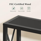 Gewudraw 55.1" Narrow Sofa Table, Console Table with Oulets & USB Ports, Entryway Table, Industrial Couch Table for Hallway, Living Room, Bedroom, 6.5 Feet Power Cord,Black Gewudraw