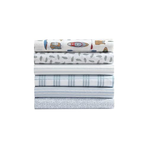 Eddie Bauer - Twin Sheets, Cotton Percale Bedding Set, Crisp & Cool Home Decor (Essential Stripe White, Twin) Eddie Bauer
