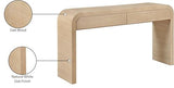 Meridian Furniture 272-S Cresthill Collection Mid-Century Modern Console Table with Oak Wood, Natural White Oak Finish, Curved Art Deco Design, 54" W x 14" D x 30" H, White Meridian Furniture