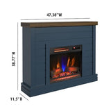 duraflame® Shiplap Wall Mantel Electric Fireplace, Fontana Blue Duraflame