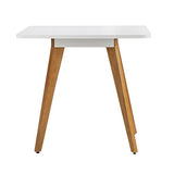 Comfy to go 27.6" Square Dining Table for 2-4 Person - Small Kitchen Table with Soild Wood Legs Mid Century Modern Table for Dinning Room, Kitchen,Small Speace (White) Comfy to go