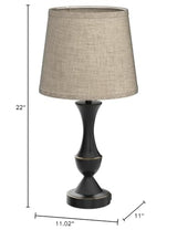 Upgraded Touch Table Lamps Set of 2, 22" Tall Bedside Lamps with USB C+A Ports, 3 Way Dimmable Nightstand Lamps for Bedroom, Living Room, Office, Black Lamps with Beige Lampshade, Bulb Included Luvkczc