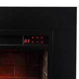 Modern Ember Uptown 23" Smart Electric Fireplace Insert, Alexa/WiFi Enabled - Includes Remote, 1,000 Sq Ft Electric Heater with Realistic Ember Bed & Log Set, Brick Background Modern Ember