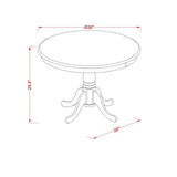 East West Furniture ANVA3-LWH-W 3 Piece Dining Room Furniture Set Contains a Round Dining Table with Pedestal and 2 Wood Seat Chairs, 36x36 Inch, Linen White East West Furniture