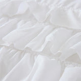 Holawakaka White Waterfall Ruffle Comforter Set Full Size Multi-Layers Ruffled Shabby Chic 3PCS Bedding Set for Girls Women Holawakaka
