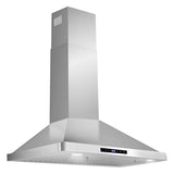 COSMO COS-63175S 30 in. Vista Collection 380 CFM Ducted Wall Mount Range Hood, Touch Controls, LED Lights, Stainless Steel COSMO