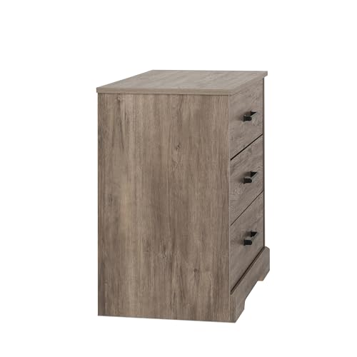 Prepac Rustic Ridge Farmhouse Nightstand Bedside Table, Brown Nightstand for Bedroom, End Table with 3 Drawers 16.25"D x 27.5"W x 26.75"H, DDNR-1603-1 Prepac