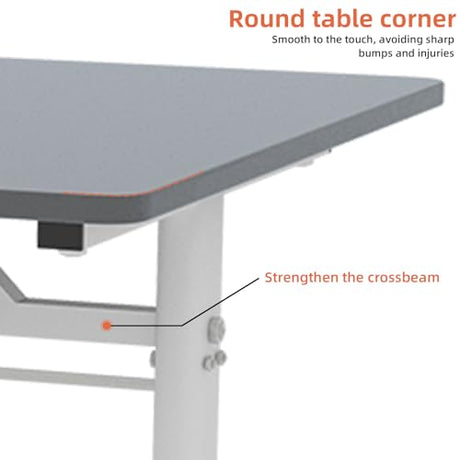 Adjustable Desk, Manual Height Adjustable Standing Desk with Crank, White Ergonomic Sit Stand Desk for Home Office,Compact standing desk, No Electric Needed, Fits Study & Workspaces (23.62"D*47.24"L) AYUYK