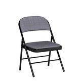 Giantex 4-Pack Folding Chairs, Fabric Dining Chair Set with Metal Frame, Padded Seat and Back, Non-Slip Foot Pads, Foldable Event Chairs, Party Chair Set for Home Office, Guest Room, Conference Room Giantex