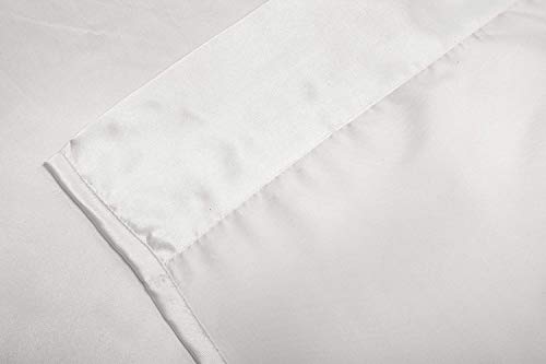 Satin Bed Sheets Full Size Sheet Sets, White Silk Sheets, 4 - Pieces Soft Bedding Set with 1 Deep Pocket Fitted Sheet,1 Flat Sheet,2 Pillowcase Luxbedding