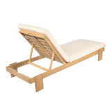 Christopher Knight Home Duska Acacia Wood Chaise Lounge Chair Set of 2, Patio Outdoor Chaise Lounge with Cushions, Adjustable Backrest Single Lounge Sofa, Garden Poolside Backyard Seating, Teak+Beige