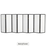 4 ft. Short Window Pane Shoji Screen - Black - 8 Panels Red Lantern