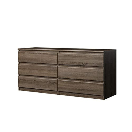 Tvilum Scottsdale 6 Drawer Double Dresser, Truffle Tvilum