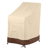 Vailge Stackable Patio Chair Cover,100% Waterproof Outdoor Chair Cover, Heavy Duty Lawn Patio Furniture Covers,Fits for 4-6 Stackable Dining Chairs,36"Lx28"Wx47"H,Beige&Brown Vailge