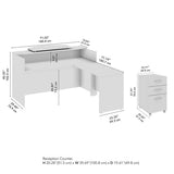 Bush Business Furniture Arrive 72W x 72D L Shaped Reception Desk with Counter and Mobile File Cabinet in Mocha Cherry Bush Furniture