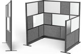 Stand Up Desk Store Expanse Modular Wall | 70'' x 70'' Wall | Expandable Partition Room Divider with Rearrangeable Frosted Acrylic & Sound Absorbent Panels (Black Frame) S Stand Up Desk Store
