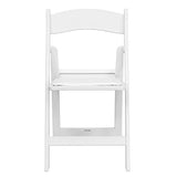 EMMA + OLIVER Set of 4 Lightweight Resin Folding Chairs in White, Comfortable 800LB Weight Capacity Chair EMMA + OLIVER