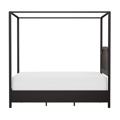 Hillsdale Melanie Wood and Metal Queen Canopy Bed with Low Footboard, Oiled Bronze Hillsdale