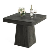 Tribesigns Square Dining Table for 4, 31.5-Inch Small Kitchen Table with Sturdy Pedestal Base, Farmhouse Dinner Table for Dining Room, Living Room, Kitchen (Gray) Tribesigns