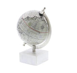 Deco 79 Marble Globe with Marble Base, 6" x 5" x 9", White Deco 79
