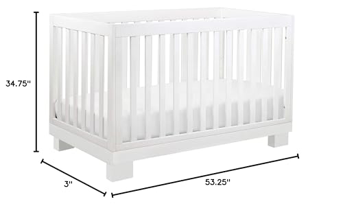 Babyletto Modo 3-in-1 Convertible Crib with Toddler Bed Conversion Kit in White, Greenguard Gold Certified