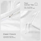 HOdo Home Satin Duvet Cover Queen Size, 3PCS Silk Like Comforter Cover, Ultra Soft and Breathable Bedding Set with Zipper Closure & Corner Ties（White） HOdo Home