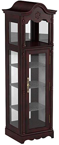 Acme Lindsey Wooden Frame Curio Cabinet with Glass Door in Cherry