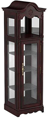Acme Lindsey Wooden Frame Curio Cabinet with Glass Door in Cherry ACME Furniture
