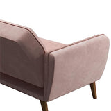 Novogratz Tallulah Memory Foam Futon, Convertible Couch, Pink Velvet Novogratz