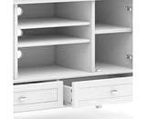 SIMPLIHOME Warm Shaker SOLID WOOD Universal TV Media Stand, 47 inch Wide, Transitional, Living Room Entertainment Center, Storage Cabinet, for Flat Screen TVs up to 55 inches in White SIMPLIHOME