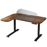 bilbil L-Shaped Electric Standing Desk with Power Strip & Privacy Screen(Gray), 59 Inch Workstation, Large Mouse Pad & 4-Preset Memory Buttons, Quiet Adjustable Desk for Dual Monitors(Rustic Brown) bilbil