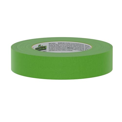 FrogTape Multi-Surface Painters Tape with PAINTBLOCK, 1 Inch Wide (0.94 In. x 60 Yds), Medium Adhesion, Green, 1 Roll (1358463) FrogTape