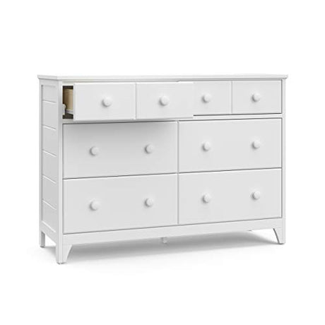 Storkcraft Moss 6 Drawer Dresser (White) – GREENGUARD Gold Certified Nursery Dresser, Safety-Focused Interlocking Drawer System, Chest of Drawers for Bedroom, Wood Craftsmanship Storkcraft