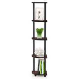 Furinno Turn-N-Tube 5 Tier Corner Display Rack Multipurpose Shelving Unit, 1-Pack, Dark Cherry/Black Furinno