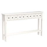 Merax Long Entryway Table with Storage Drawers and Bottom Shelf, 60" Farmhouse Narrow Console Table Sofa Table for Entryway, Antique White Merax
