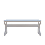 OSCHF Extra Long Desk with Bookshelf - 63" Double Long Writing Table for 2-Person Workstation, Modern Study Work Computer Desk for Home and Office, Warm White OSCHF