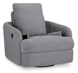 Signature Design by Ashley Modmax Contemporary Indoor Upholstered Press-Back Rocker Swivel Glider Recliner with Hidden Storages, Light Gray Signature Design by Ashley